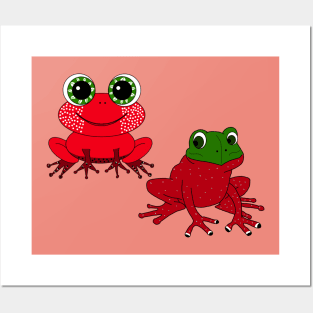 Strawberry frogs Posters and Art